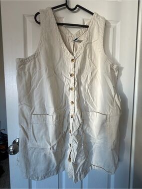 Old Navy Women’s Plus Size Sleeveless Button-Front Mini Dress Cream - XXL